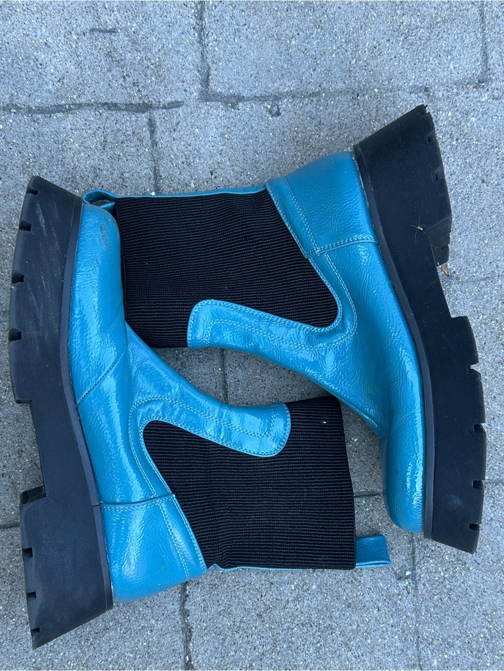 Sam Edelman Circus Women's Turquoise Chunky Chelsea Boots
